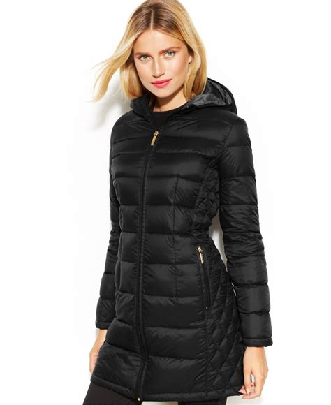 michael kors jacket womens long black camouflage|Michael Kors puffer jacket.